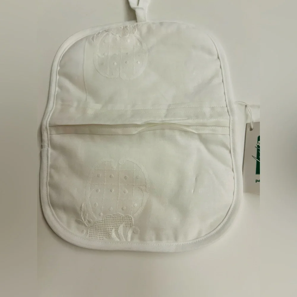 New Paper White Lace Jewelry Case Hand Embroidered 2 Zip Inside Compartment